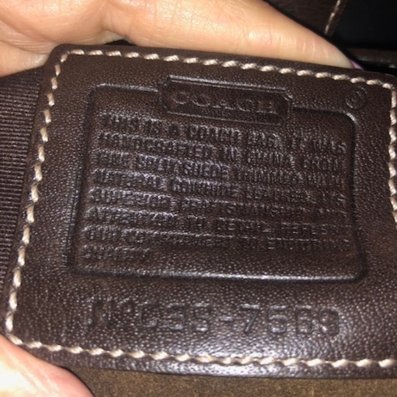 Coach Brown Suede & Leather Handbag - Picture 3 of 5